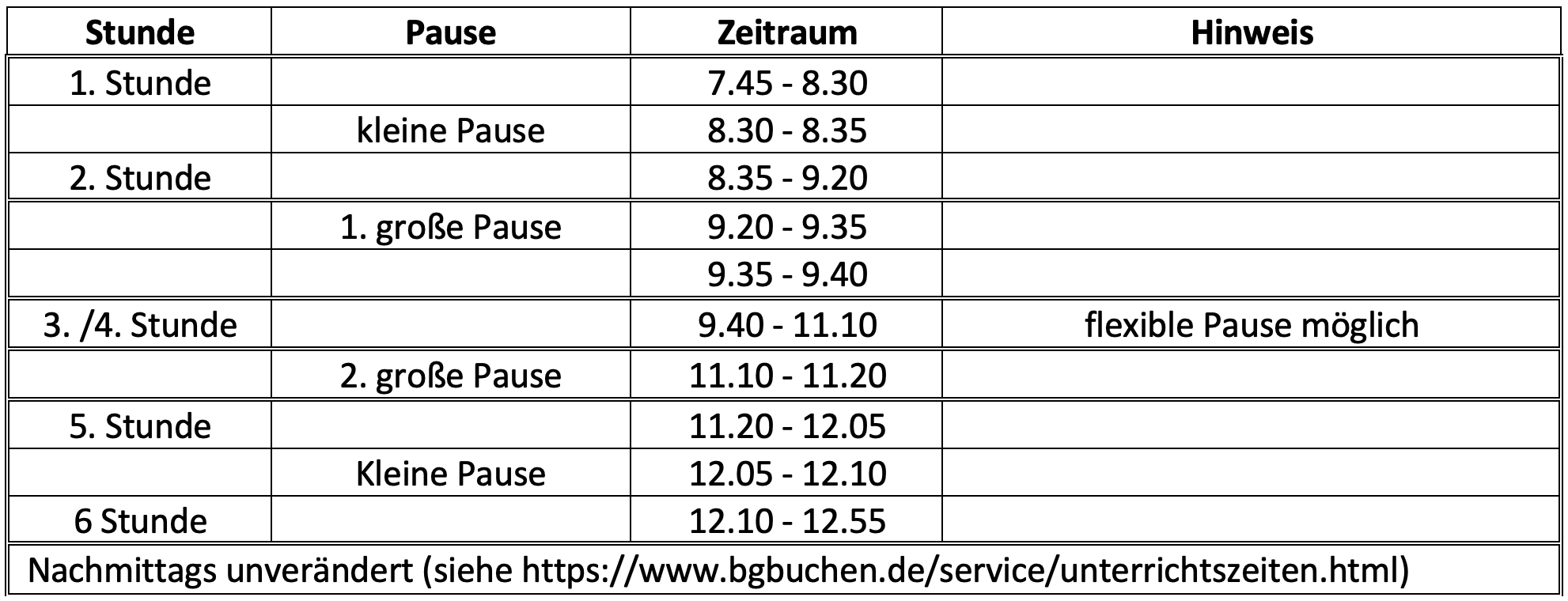 22 07 27 elternbrief läutzeiten